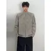 Chaqueta de retazos deconstruida de piel sintética para hombre, nueva marca de tendencia otoño e invierno, chaqueta biker corta elegante, chaqueta de béisbol americana