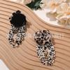 Acessórios de Cabelo e Roupas Vintage Outono Inverno Franja Contas de Arroz Estampa de Leopardo Tecido Rosa Patch DIY Prendedor de Cabelo Clipe Lateral Broche de Adorno para Cabeça Flor