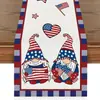 Camino de Mesa Vintage Estilo Americano Transfronterizo, Mantel Navideño de Lino Estampado, Mantel Largo Decorativo, Mesa de Centro Estilo Lujo Ligero