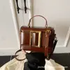 Bolso Bandolera Retro para Mujer 2025 Nuevo de Moda Estilo Coreano Versátil al Hombro Moda Texturizado Color Sólido Bolso Cuadrado Pequeño