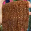 Cuentas facetadas de granate naranja natural de 2-4 mm, cuentas facetadas de mineral en bruto de Mozambique, pulsera/collar de bricolaje