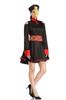 Terror Thriller Zombie Vampiro Retro Estampado Sangriento Halloween Cosplay Enfermera Zombie Vestido Oscuro Disfraz