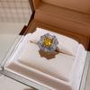 Net Red live yellow diamond micro diamond pingente desejo celebridade brinco anel colar simulação jóias conjunto Atacado