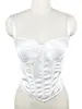 Sujetador de Hueso de Pescado de Color Sólido de Gama Alta, Camisola de Verano Ajustada, Top Tubo para Uso Diario para Mujer con Almohadillas en el Pecho