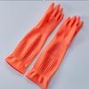 Guantes de látex de tendón de res guantes de goma engrosados alargados para tareas domésticas, lavado de platos, lavandería, limpieza, impermeables, guantes de goma de cuero para mujer
