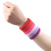 Muñequera de baloncesto con protección para la muñeca, para deportes al aire libre, bádminton, fitness, absorbente del sudor, toalla a rayas a juego.