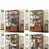 Estante de té estilo chino de madera maciza, estante de almacenamiento, gabinete de té para sala de té, decoración de partición, gabinete de almacenamiento, vitrina para juego de té