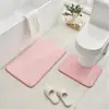 Alfombra de Piso de Terciopelo Coral con Relieve de Piedra de Guijarro Juego de Dos Piezas para Inodoro y Baño Alfombra de Piso Antideslizante Resistente a Manchas y Absorbente de Agua