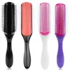 Costillas de Cerdo Peine de Nueve Filas Peine de Cabello Desmontable Masajeador para Estilistas Peine para Cabello Liso Herramienta de Peluquería