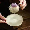 Base de Chaleira de Cerâmica Vermelha Firestone Fabricada na Fábrica, Design Pintado à Mão de Glicínias e Carpas, Bandeja para Chá Seco, Bandeja para Petiscos de Chá, Conjunto de Chá Kung Fu