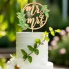Adorno para pastel de boda temático de bosque de madera estilo ins transfronterizo MR&MRS Decoración para pastel impresa en color UV, suministro directo del fabricante