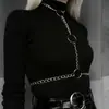 Corrente de Corpo Anel Geométrico, Camada Base Fashion com Colar Integrado e Corrente na Cintura, Acessório de Roupa para Sessões de Fotos