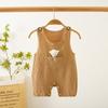 Macacão de Bebê Verão Novo Estilo Macacão Algodão Puro Classe A Camada Única Sem Mangas Macacão de Escalada Super Fofo Roupa de Bebê