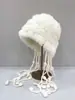 Chapéu de Tricô de Pelo de Coelho Feminino Outono e Inverno Novo Para Cabeça Grande Resistente ao Desgaste Chapéu de Lã Solto Espessado Quente Chapéu de Pescador Bacia Tendência
