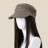 Sombrero ecuestre plisado versátil vintage para mujer, adecuado para salidas de primavera y verano, hace que la cara se vea más pequeña, gorra de boina otoñal, elegante gorra fina de pico de pato