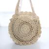 Nueva Moda Coreana Bolso Tejido de Cuerda de Papel Ganchillo Flor Grande y Hierba Bolso de Playa Bolso Tejido Hueco Artístico Ocio Fresco