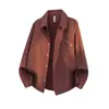 Ropa Masculina Acu Camisa Transpirable Plisada de Color Sólido Primavera/Verano 2026 Marca de Tendencia Cárdigan Delgado con Cuello de Solapa Camisa Casual de Manga Larga para Hombre