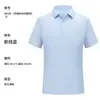 Camisa Polo Rayada de Seda de Hielo de Alta Gama de Secado Rápido Hecha a Medida Ropa de Trabajo para Ejecutivos Corporativos Camisa Cultural de Manga Corta con Cuello