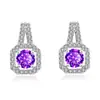 Estilo Coreano Más Vendido Cuadrados Estrellas Mismo Estilo Moda Micro-incrustación Quilate Diamante Grande Aretes Diamante Cuadrado Aretes para Mujer Aretes