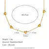 Colección de Cadenas Versátiles Elegantes de Acero Inoxidable Chapado en Oro de 18 Quilates Transfronterizas Europeas y Americanas Corazón Gota de Agua Flor de Circonita Clip Cadena de Bolas