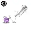 Brincos de Labret para Unha de Lábio com Bola Full Diamond Revestida Shambhala em Titânio G23 Rosca Interna 0.9 Joias de Piercing em Liga de Titânio F136