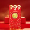 2027 Año de la Oveja Moneda de Oro Propicia Atracción de Riqueza Tarjeta de Dinero Bolsa de Terciopelo Paquete de Sobre Rojo Moneda Conmemorativa de Pan de Oro Regalo de Año Nuevo