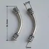 Tailandia Chiang Mai Tubo Curvo de Plata Hecho a Mano Tubo Delgado Liso Tubo Pequeño Tallado Pulsera Collar Joyería de Plata DIY Accesorios