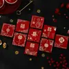 Nova Bolsa Quadrada Pequena Vermelha para Bloquear a Porta de Casamento com Caractere "Felicidade Dupla", Jogo Criativo de Boas-Vindas de Casamento Envelope Vermelho para Abrir a Porta