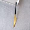 Etranti ins Explosions Aço Inoxidável 304 Cintura Fina Lixado Preto Dourado Faca e Garfo Colher Faca e Garfo Colher para Bife Ocidentais
