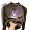 Camiseta térmica de forro polar con cuello semi-alto para niños para otoño e invierno, capa interior cálida para niñas, camiseta de manga larga con forro polar para niños mayores, estilo moderno