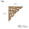 Aplique tallado de madera maciza Pieza de flor de madera Triángulo chino Estante de flores de ángulo recto Parche decorativo para puerta de mueble Armario