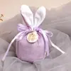 Orejas de Conejo Bolsa de Terciopelo Bolsa de Dulces Caja de Regalo Regalo de Acompañamiento de Boda Empaque de Dulces Caja de Dulces de Boda Bolsa de Tela Regalo de Agradecimiento