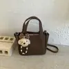 Bolso de Mano de Moda Estilo Coreano, Bolso Cubo para Mujer, Nuevo para Primavera y Verano 2025, Bolso de Hombro Sencillo con Patrón de Lichi, Bolso Cruzado