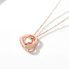 Grande Promoção Xinwancheng Colar Coração Ouro Rosa Madrepérola Feminino Popular Pingente Melhor Amiga Corrente de Clavícula em Formato de Coração de Prata Esterlina 925