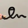 Presilha Ondulada Preta Brilhante para Cabelo Feminino 2025 Novo Estilo Clip de Tubarão Grande de Alta Qualidade Grampo de Cabelo Acessório de Cabelo