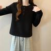 1*1 De Rong2026 Nueva Camiseta de Manga Larga con Adorno de Encaje para Mujer Otoño e Invierno con Forro Polar Camiseta Base Superior