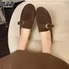 Zapatos Birkenstock de cuero genuino para mujer, punta cuadrada, media pantufla, para exteriores, sandalias tipo mula slip-on, nuevo otoño 2026