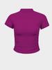 Spice Girls Deseo Puro Top Deportivo de Cuello Alto Estrecho Ropa de Yoga para Mujer Camiseta Ajustada de Manga Corta Adelgazante Camiseta Plegada para Correr Ropa de Fitness