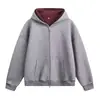 Cárdigan de primavera con cremallera, prenda exterior talla grande, estilo unisex, adecuado tanto para hombres como para mujeres, simple y versátil, favorecedor para todos los tipos de cuerpo y perfecto para un look casual y preppy.