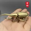 Adornos Pequeños de Latón para Escritorio de Oficina Insecto Escarabajo Mascota de Té Artesanía Antigua de Cobre Viejo Mango de Regalo Pieza para Jugar