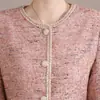 Novo conjunto de outono estilo chinês para mães, jaqueta inspirada na Chanel, roupas para mulheres de meia-idade e idosas, vestido de noiva tradicional chinês, conjunto de saia de duas peças