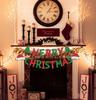 Bandera de Navidad Decoración de Fiesta Pancarta Letras Bandera Decoración de Flores de Papel Pancarta Árbol de Navidad con Brillo Rojo y Verde