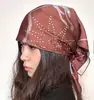 Lenço de cabeça estilo Y2K millennial americano, moda de rua hip-hop, lenço quadrado estiloso, nova faixa de cabeça fina e simples