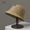 Sombrero de Pescador Ligero de Baja Saturación de Algodón y Lino para Mujer, Transpirable y No Sudoroso, Sombrero Perezoso Estilo Japonés, Sombrero Plegable con Protección Solar para Verano