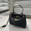 B Nuevo Bolso de Cuero para Rodeo de Gama Alta con Cerradura Bolso de Axila Hombro Cruzado Casual para Viajes Diarios Bolso Kelly para Mujer