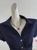 Camisa Feminina Manga Curta Slim Casual Diária para Trabalho, Estampa de Bolinhas, Exportação Europeia e Americana 2025, Mais Vendida