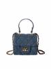 Bolsa Transversal Nova de Corrente Estilo Chanel com Padrão de Losangos, Nicho Coreano Dongdaemun, Bolsa de Mão Versátil Casual, Bolsa Quadrada Pequena