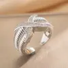 Anillo Exquisito Super Brillante de Circonita para Niñas, Lujo Accesible y Anillo de Apertura Ajustable de Gama Alta, Baño de Oro Real Simple