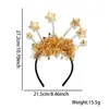 Tiara Decoração Festa de Ano Novo Listras Cor Preto Dourado Estrela Taça de Vinho Letra Acessórios de Cabelo Véspera de Ano Novo Festa de Carnaval Vestido Tiara