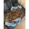 Pijama Ice Silk com Bojo Estampa de Leopardo e Renda Patchwork Estilo Americano Picante para Mulheres, Conjunto de Duas Peças Camisola e Shorts para Dormir de Verão